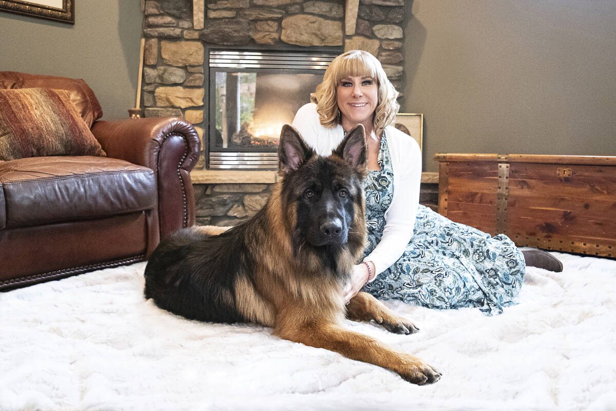 Cynthia Nava with her dog, Trigger. Her mission is to reassure people that Medicare options don’t have to be scary. Photo courtesy of Cynthia Nava.