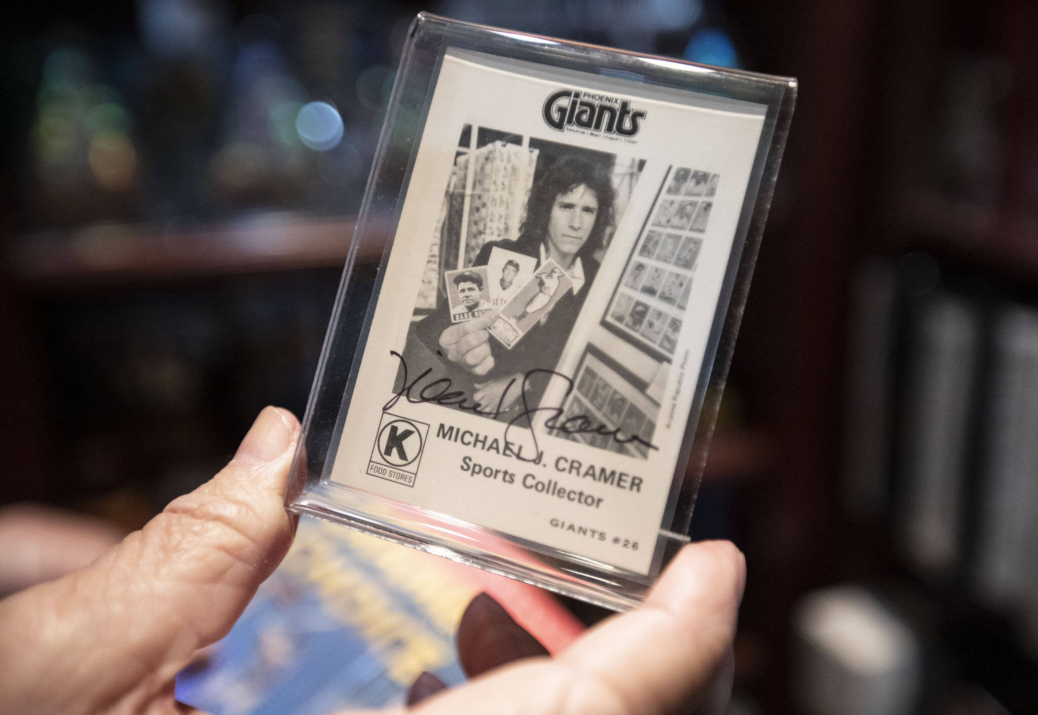 A trading card made of Mike Cramer for the Phoenix Giants. (Olivia Vanni / The Herald)