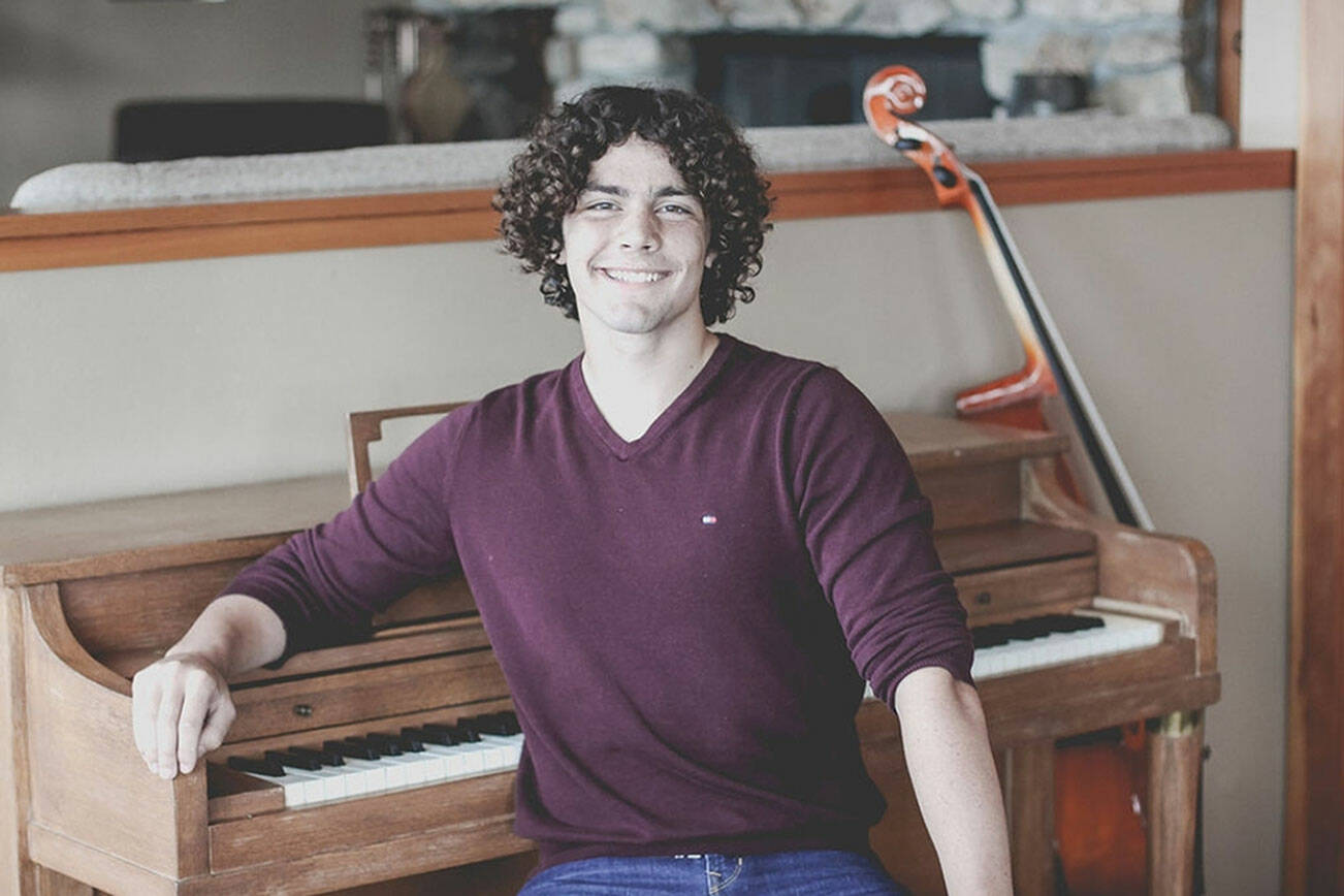 Grant Steller, an 18-year-old Coupeville High School graduate, is a freelance composer who writes digital orchestral music for films. (Photo provided)