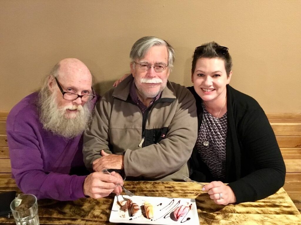 (L-R) Retired Everett Herald reporter Jim Haley, Mike Benbow, and former Herald reporter Susanna Ray on Sept. 28, 2019. (Photo provided by Susanna Ray)
