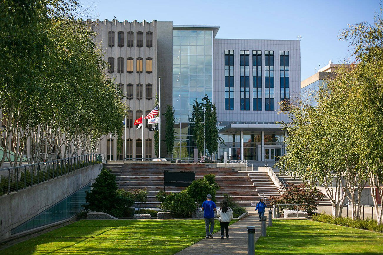 The Snohomish County Superior Courthouse is pictured on Friday, Sept. 29, 2023, in Everett, Washington. (Ryan Berry / The Herald)