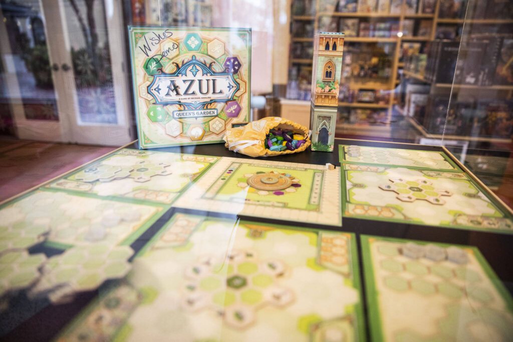 Azul, a board game, on display at Wishes toy store on Monday, Oct. 23, 2023 in Alderwood, Washington. (Olivia Vanni / The Herald)
