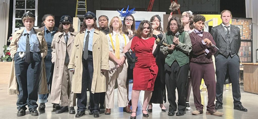 The cast of “Clue,” staged by students at Marysville Pilchuck and Marysville Getchell high schools. (Photo provided by Roy Klementsen)
