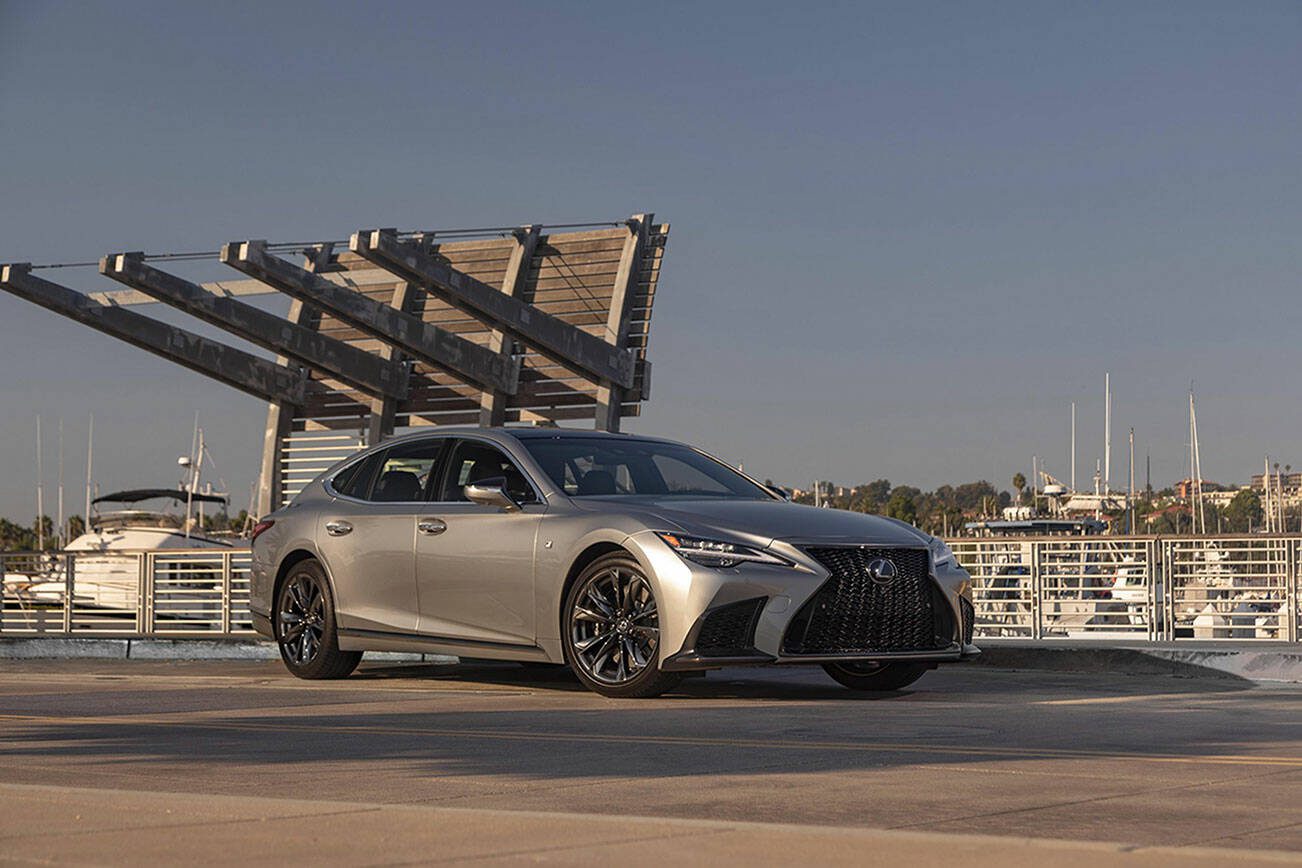 The 2023 Lexus LS 500 F Sport has enhanced exterior styling including a unique grille and front bumper. (Lexus)