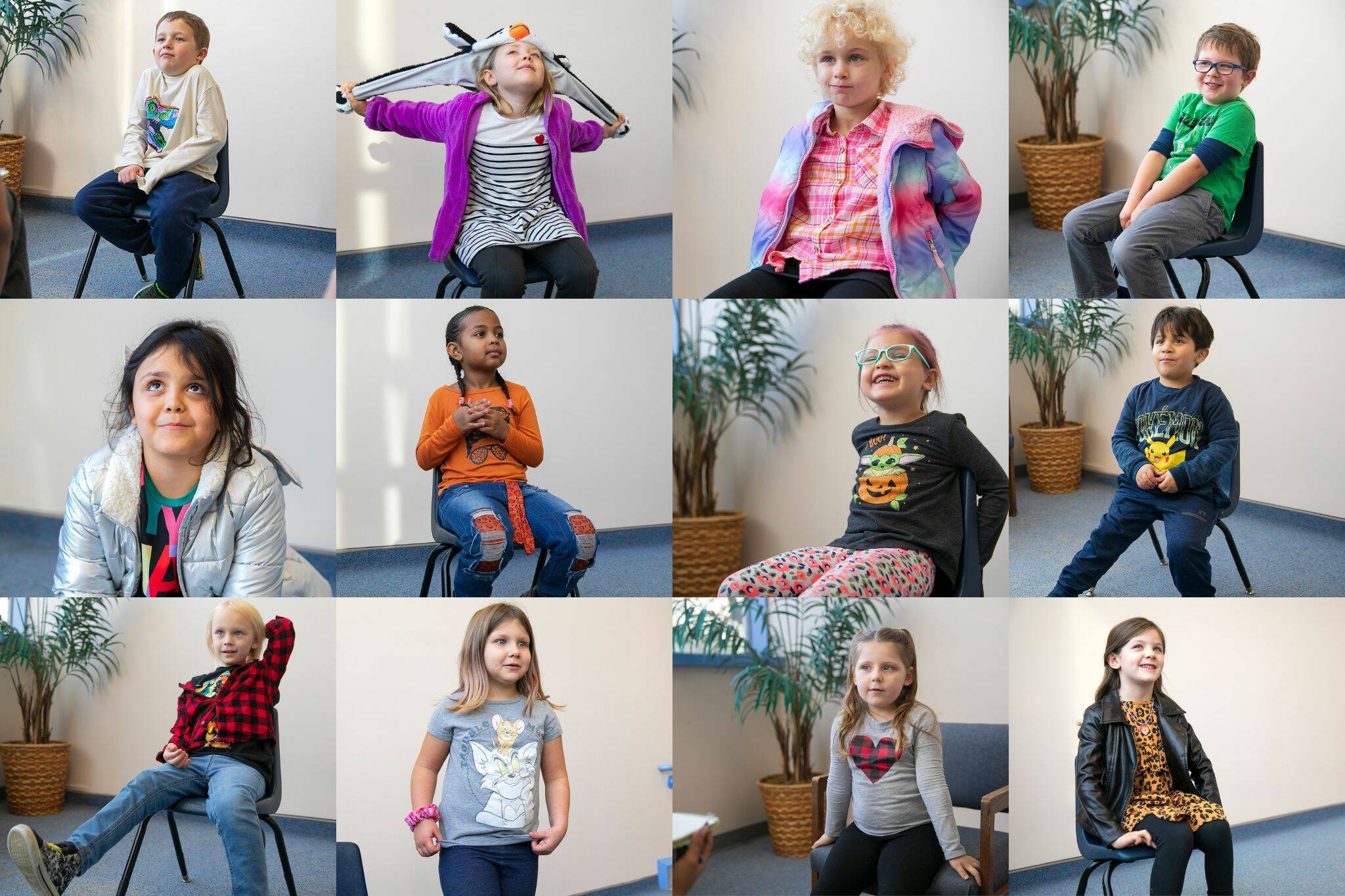 Top row (L-R): Thomas, Charley, Emmae, Bennett. Middle row (L-R): Soliana, Ridayna, Stormie, Eli. Bottom row (L-R): Atlas, Madison, Madalyn, Berkeley. (Ryan Berry / The Herald)