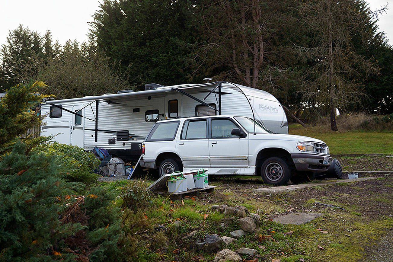 A Freeland woman was killed in a trailer home. Her son is accused of her murder. (Photo by David Welton)