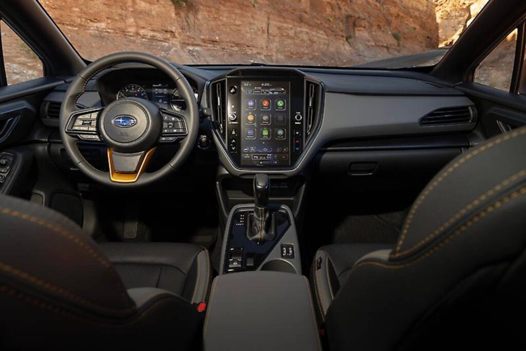 Large graphics on the display screen help make the Subaru Crosstrek Wilderness multimedia system easy to use. (Subaru)
