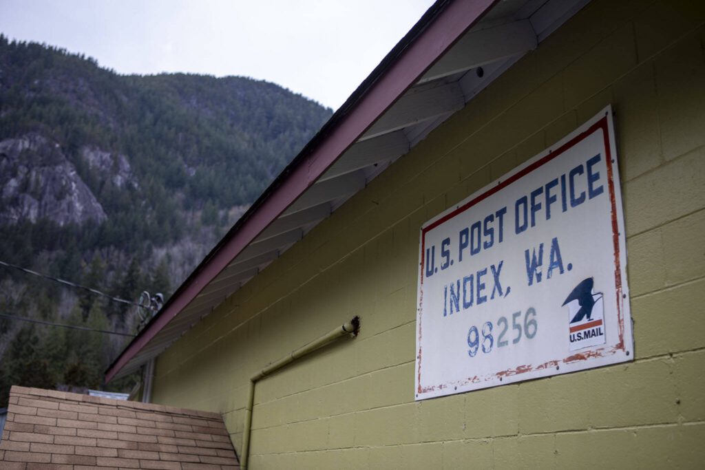 The town post office in Index, Washington on Wedesday, Nov. 29, 2023. (Annie Barker / The Herald)
