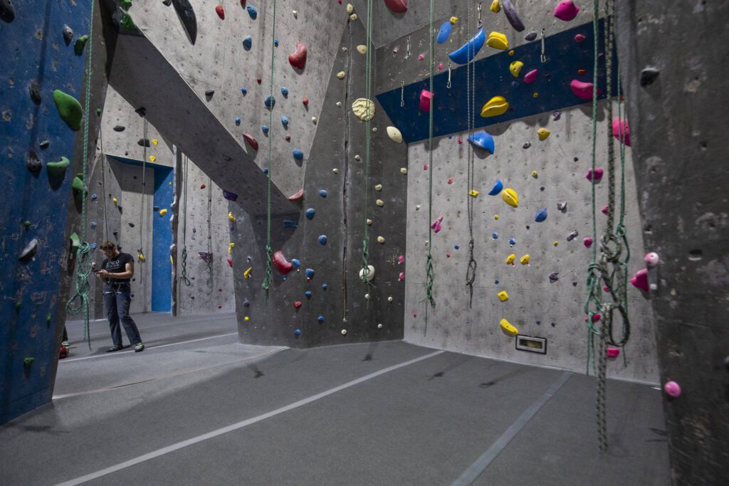 Summit Everett, a rock climbing gym, in Everett, Washington on Wednesday, Nov. 15, 2023. Summit will move into the former Grand Avenue Marketplace space, a retail location that has been vacant for five years. (Annie Barker / The Herald)
