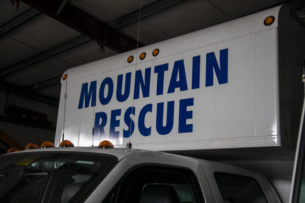 Vehicles at the Everett Mountain Rescue headquarters in Snohomish, Washington on Thursday, Nov. 16, 2023. (Annie Barker / The Herald)
