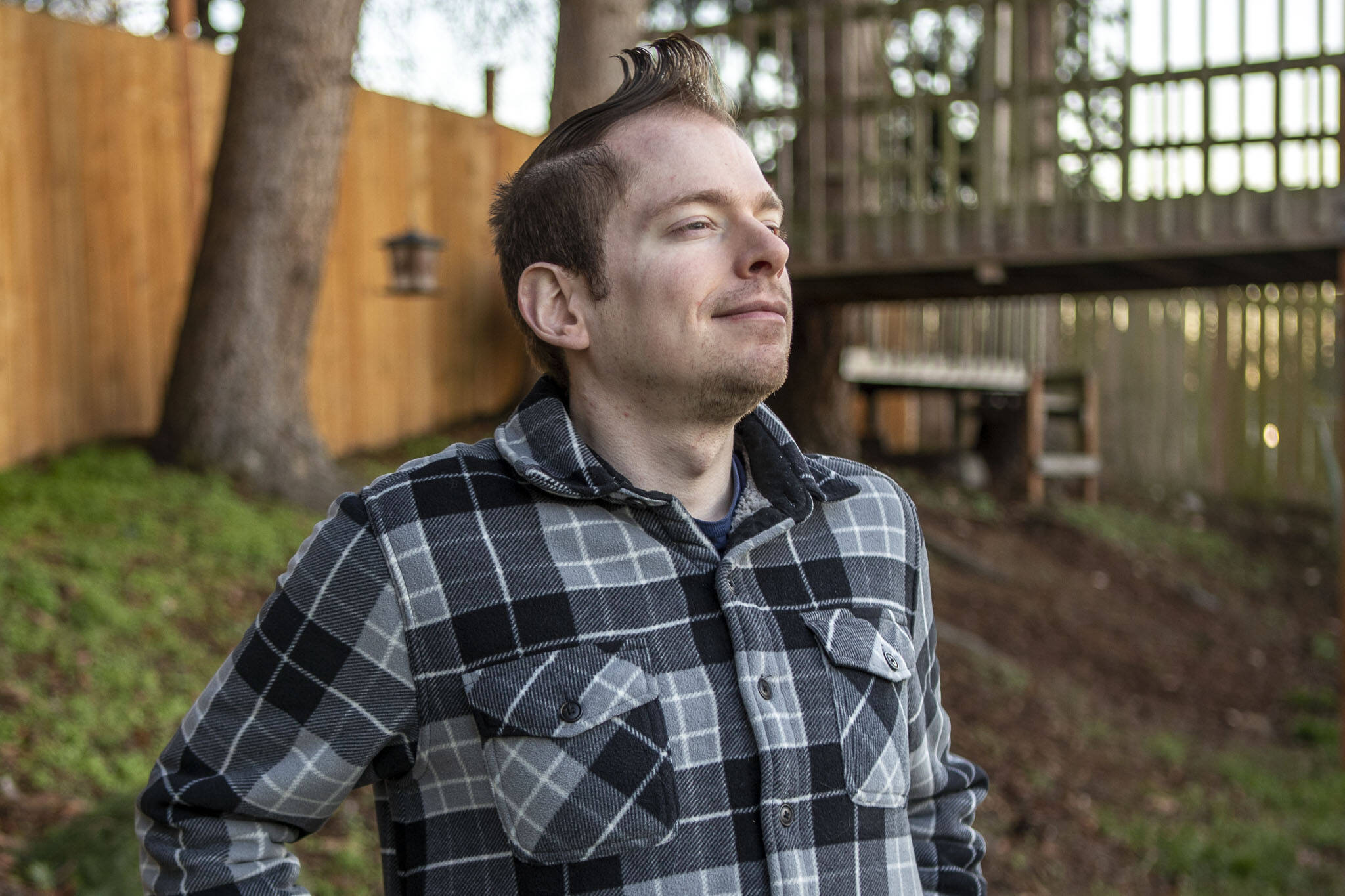 David Woodward poses for a photo at his home in Lake Stevens, Washington on Saturday, Nov. 25, 2023. (Annie Barker / The Herald)
