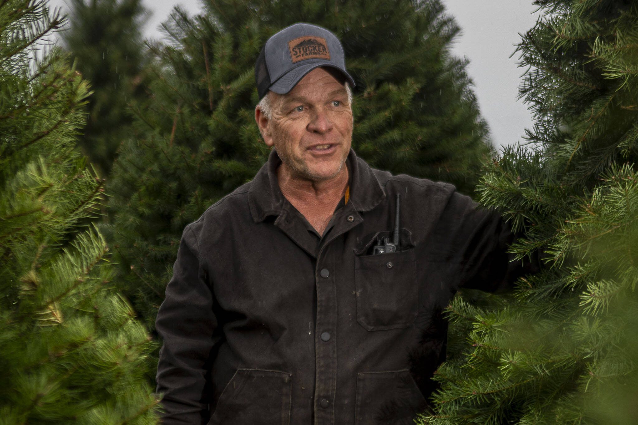 Keith Stocker poses for a portrait at Stocker Farms in Snohomish, Washington on Tuesday, Oct. 17, 2023. (Annie Barker / The Herald)