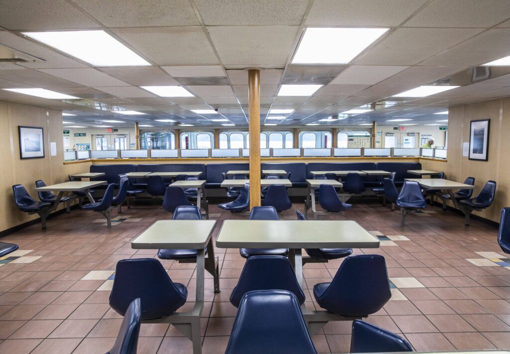 Inside the galley of the M/V Kitsap on Friday, Dec. 1, 2023 in Mukilteo, Washington. (Olivia Vanni / The Herald)
