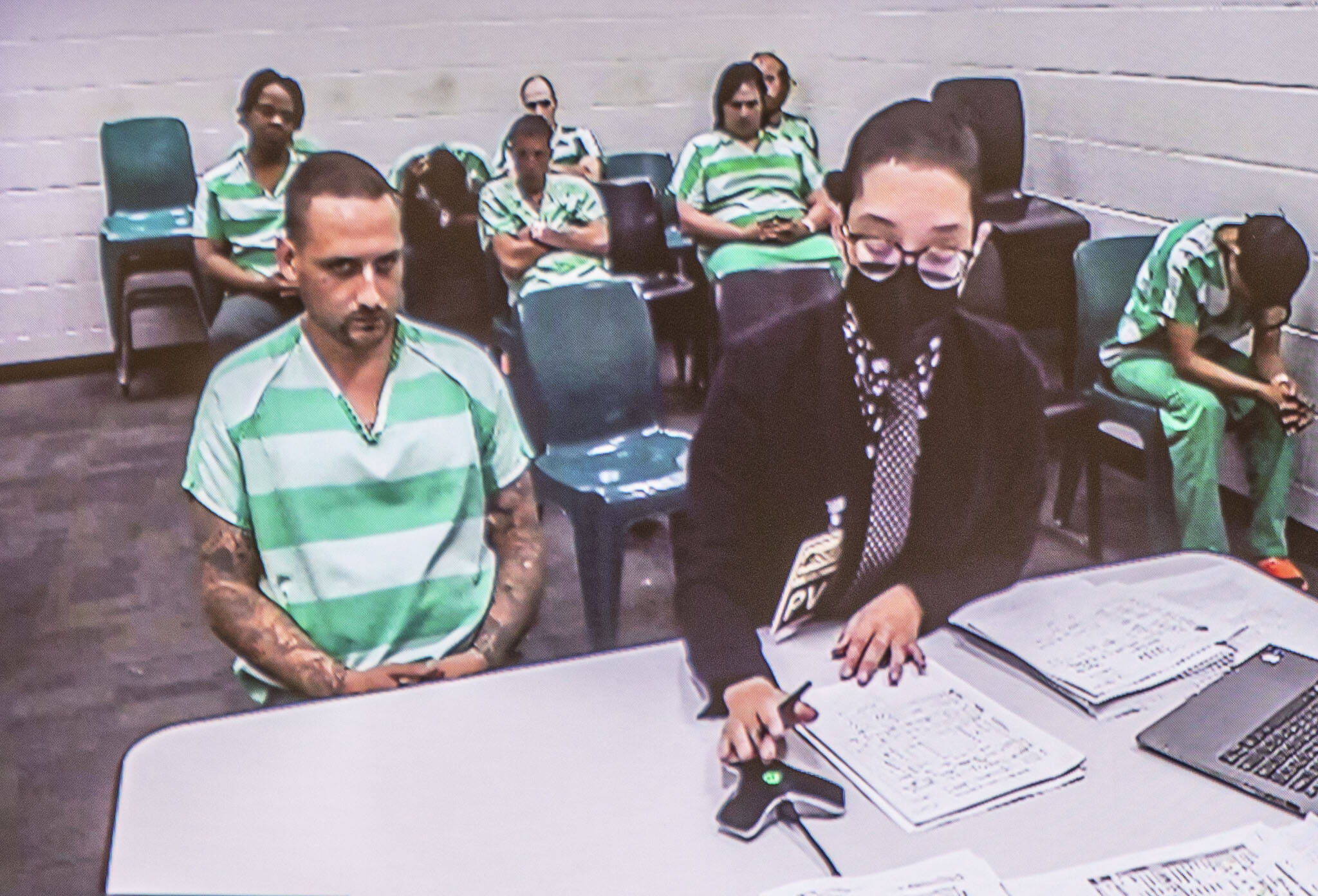 Gilbert Escamilla at his bail hearing on Friday, Aug. 11, 2023 in Everett, Washington. (Olivia Vanni / The Herald)