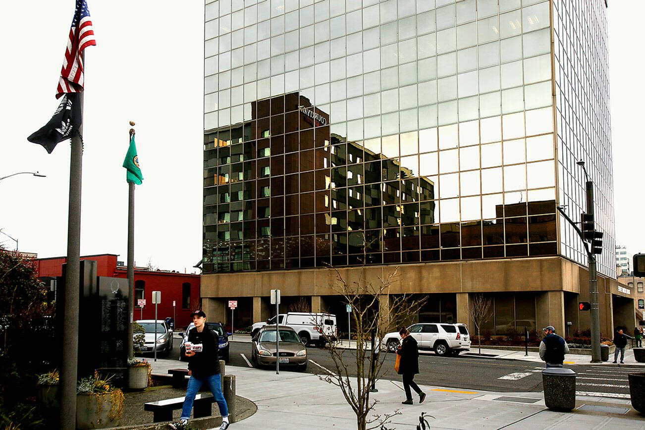 Everett Municipal Building on Wetmore Avenue is one of the City of Everett's 143 properties at 48 locations.  (Dan Bates / The Herald)