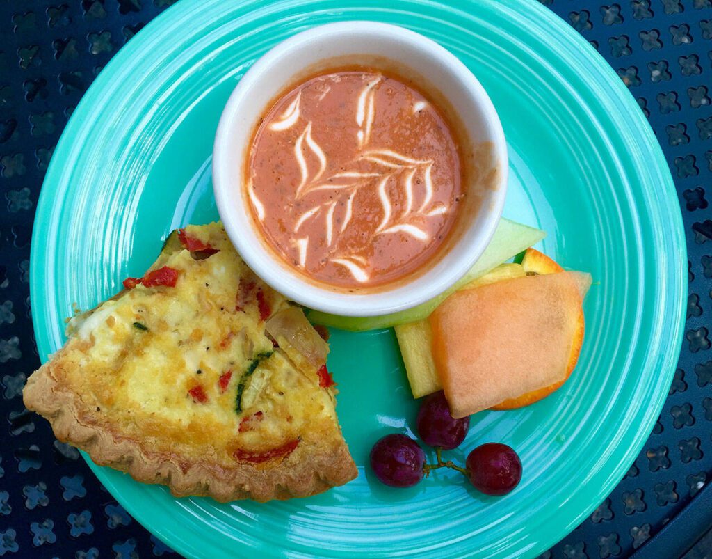 Quiche and soup at Molbak’s Garden Cafe in Woodinville, Washington. Photographed in 2016. (Andrea Brown / The Herald)
