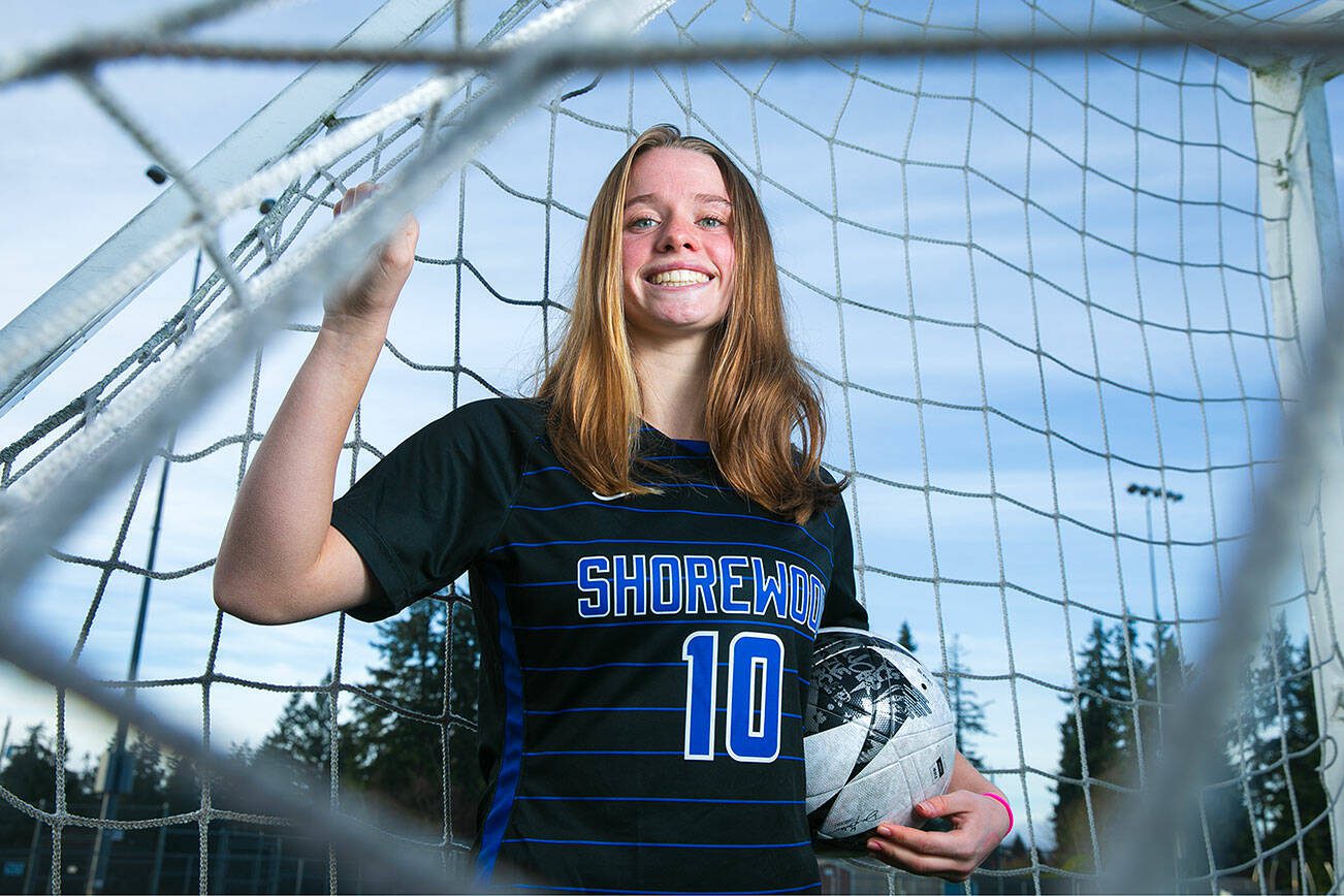 Shorewood senior midfielder Amelia Severn is photographed on Wednesday, Dec. 20, 2023, at Shorewood High School in Shoreline, Washington. (Ryan Berry / The Herald)