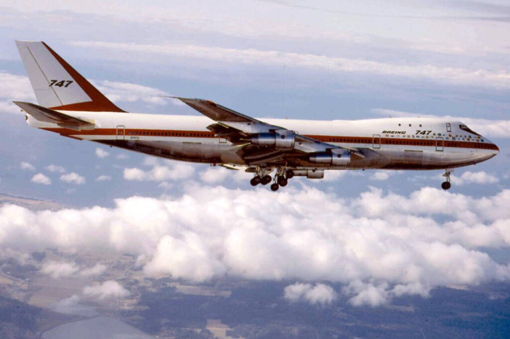 The "City of Everett," the Boeing Co.’s first 747, took its maiden flight from Everett’s Paine Field Feb. 9, 1969. (Photo Courtesy The Boeing Co. )

