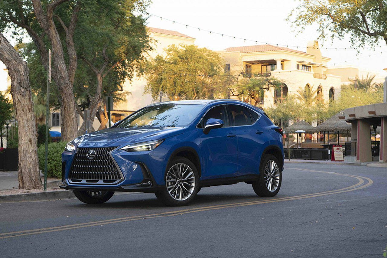The Lexus NX 350h hybrid powertrain has an EPA-estimated fuel economy rating of 41 mpg city, 37 mpg highway, and 39 mpg combined. (Lexus)