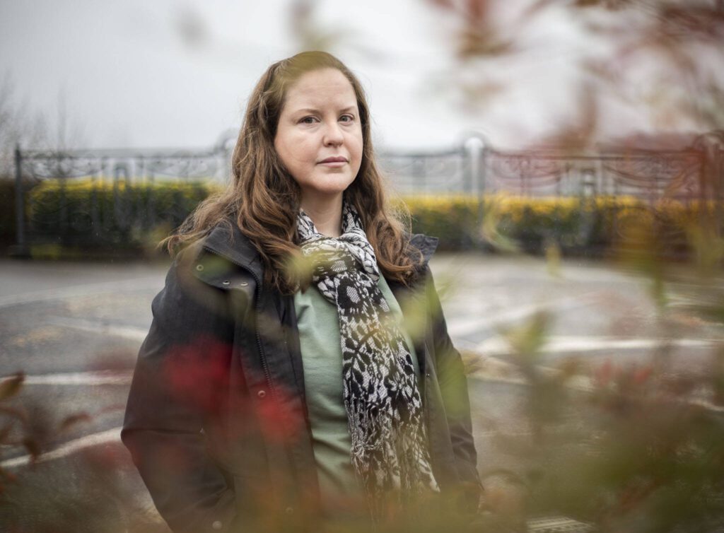 Amy McGrath, 41, a Long COVID sufferer who now has heart failure as a direct result of the virus on Thursday, Jan. 4, 2024 in Everett, Washington. (Olivia Vanni / The Herald)
