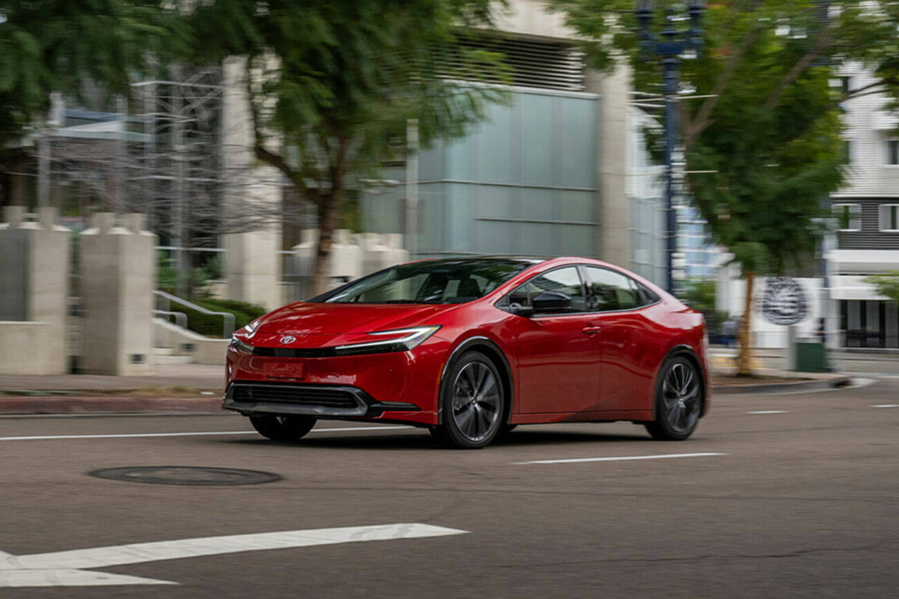 The 2024 Toyota Prius maintains the car’s legendary fuel efficiency, and throws in some great sporty styling and driving dynamics for good measure. (Toyota)
