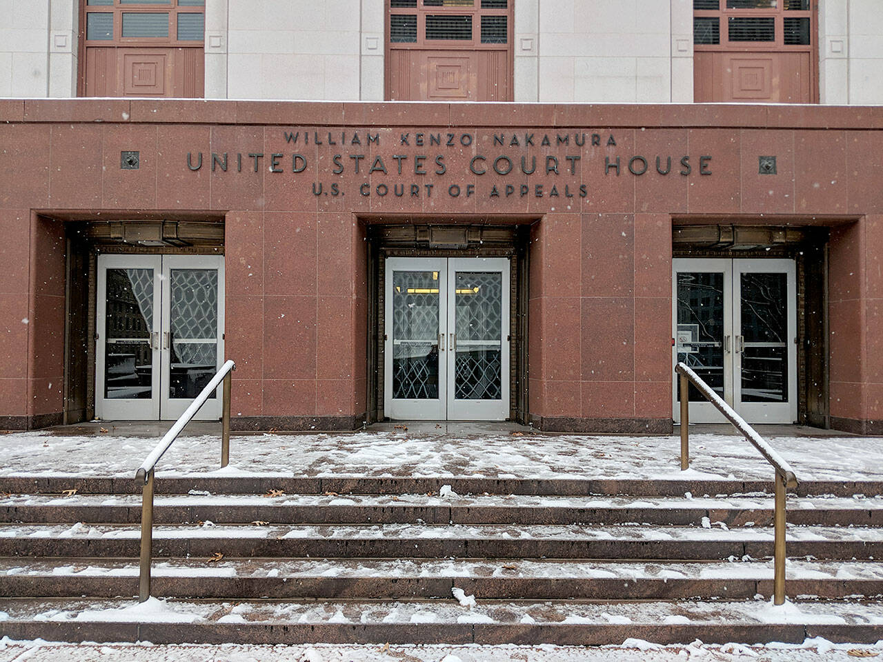The Seattle courthouse of the U.S. 9th Circuit Court of Appeals. (Zachariah Bryan / The Herald)