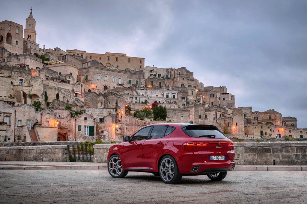 With back seats upright, rear cargo volume is 22.9 cubic feet inside the 2024 Alfa Romeo Tonale. (Alfa Romeo)
