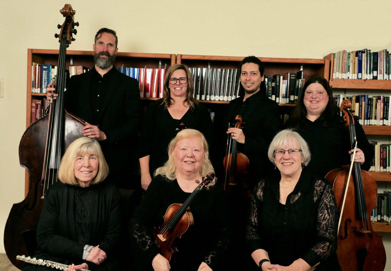The Everett Chamber Ensemble (front, from left): Barbara Oakley, Patrice Weed Shearer and Elaine Yale Weltz; back, from left: Darth Nielsen, Katrina Cordi, Brian Jankanish and Briana Lamb. (Photo provided)