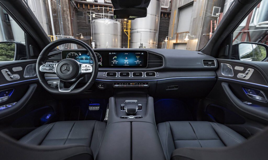 The Mercedes-Benz MBUX multimedia system is a focal point inside the 2024 GLS 580. (Photo provided by Mercedes-Benz)
