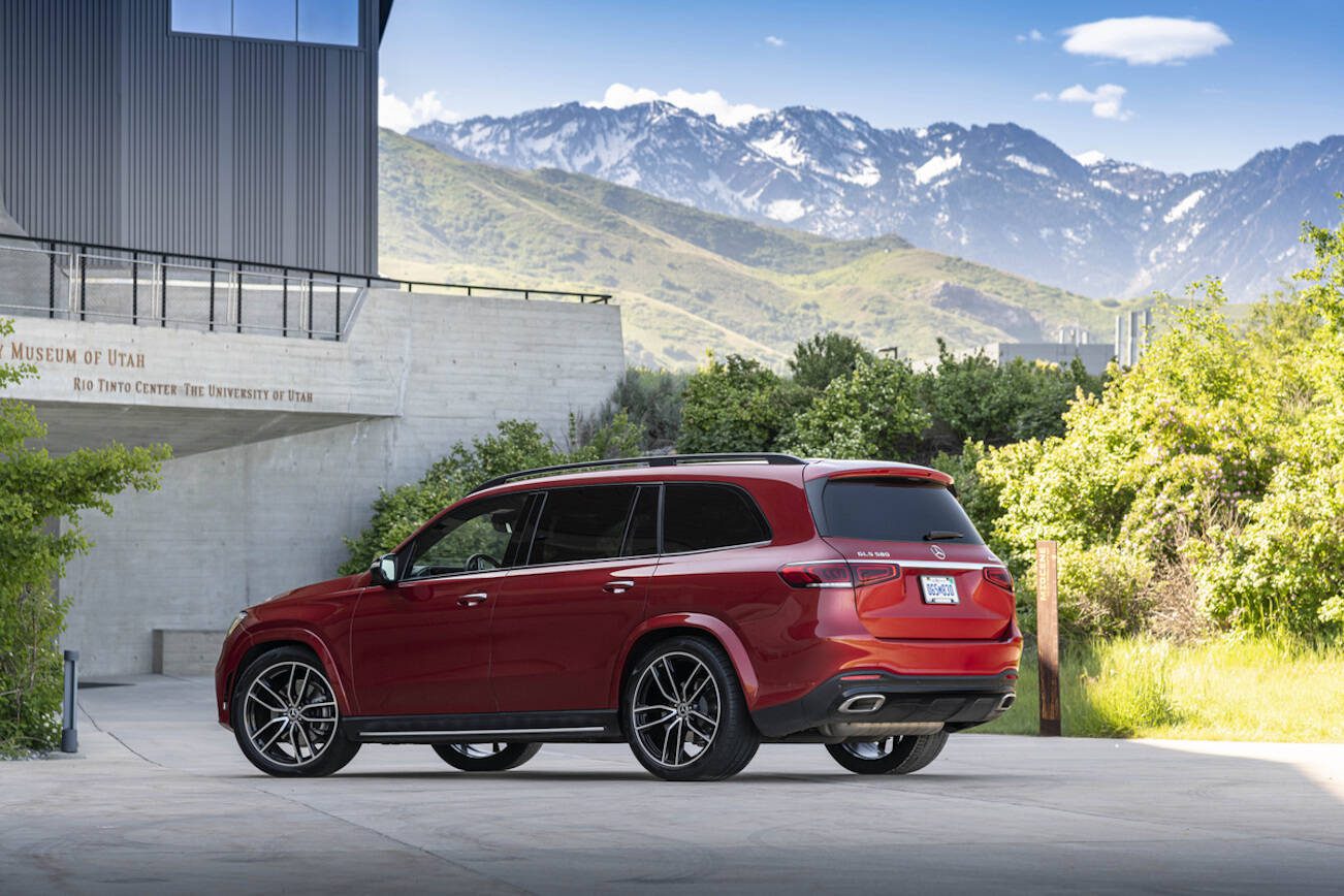 The 2024 Mercedes-Benz GLS 580 is powered by a twin-turbo 510-horsepower V8 engine. (Photo provided by Mercedes-Benz)