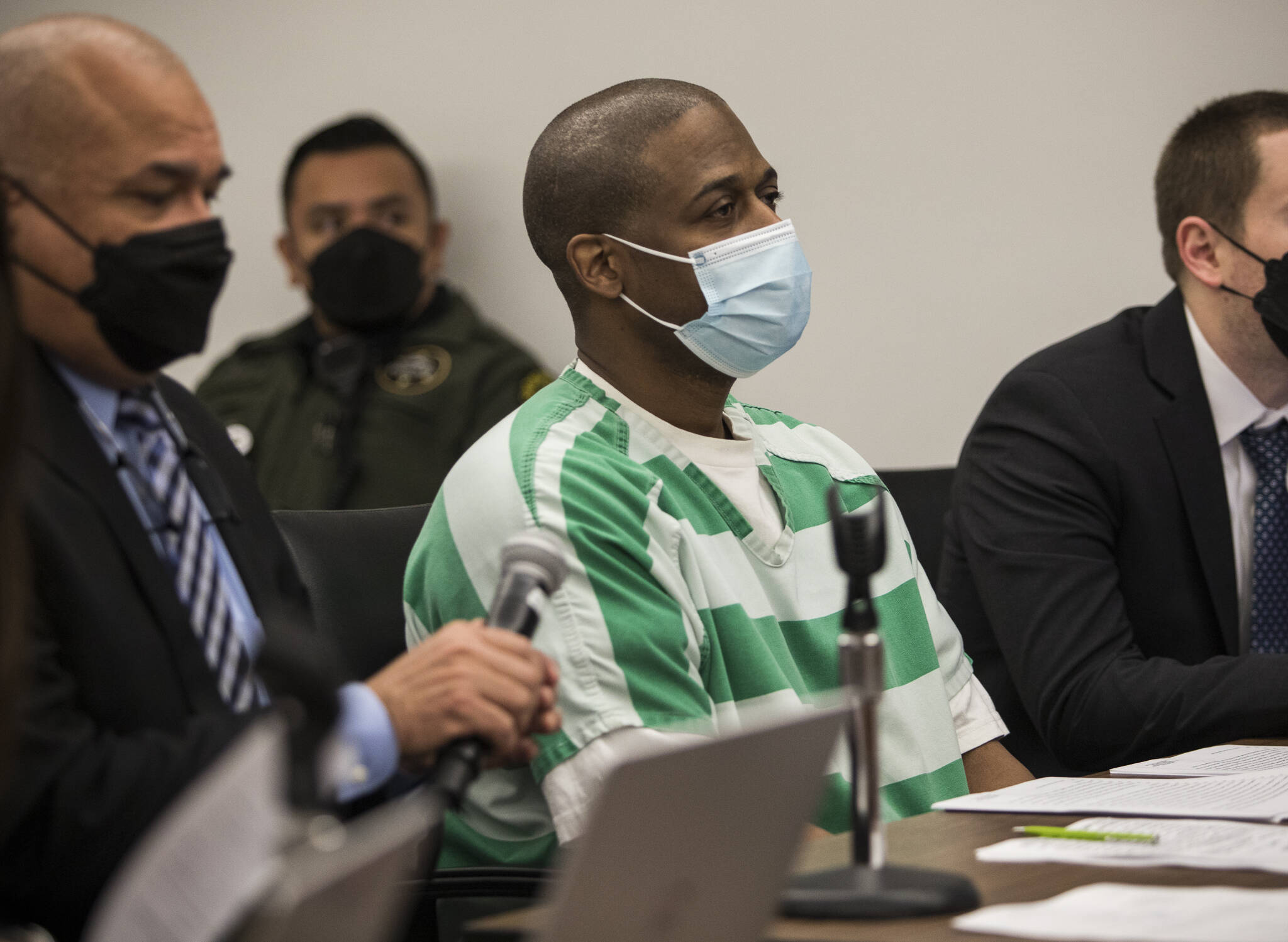 Frank Walton at his sentencing hearing for the murder of Howard Benzel at the Snohomish County Courthouse on Monday, Dec. 13, 2021 in Everett, Wa. (Olivia Vanni / The Herald)