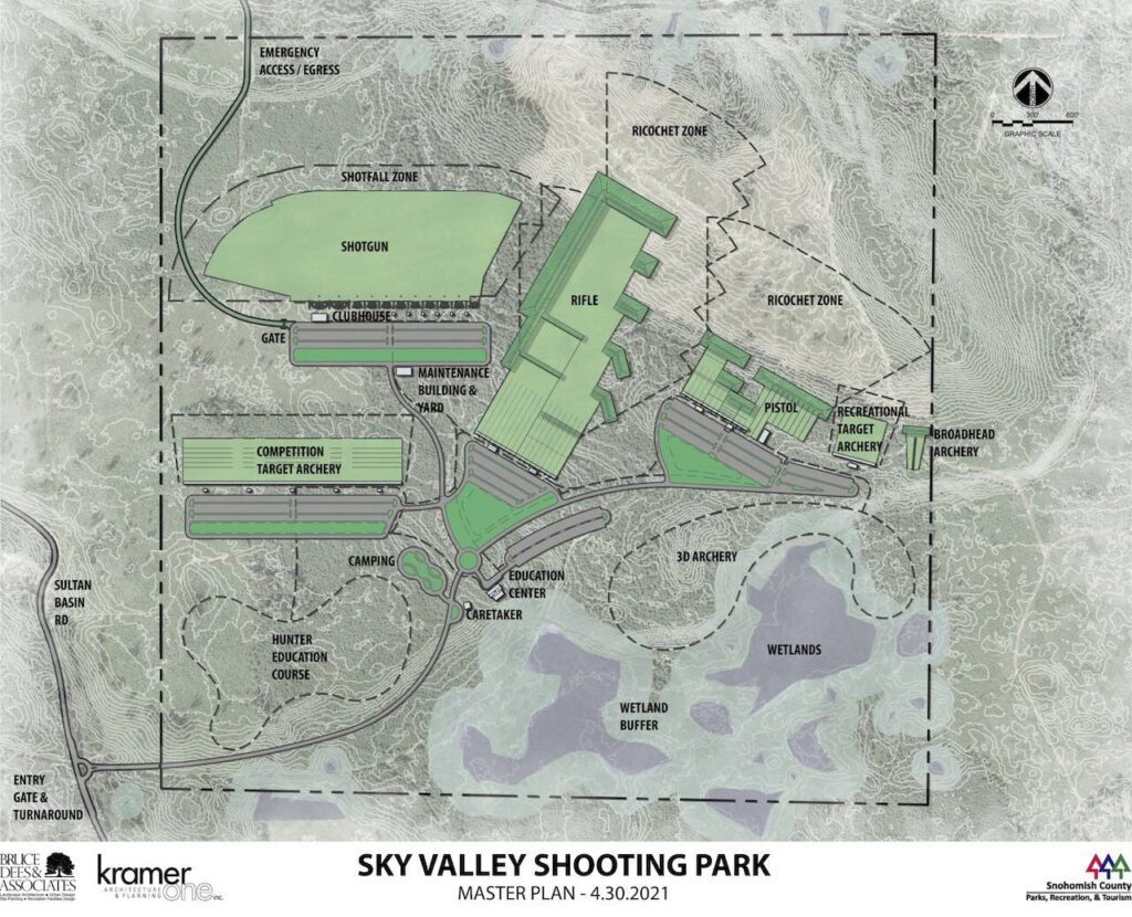 Sky Valley Shooting Park Preliminary Site Plan. (Provided by Snohomish County Department of Conservation & Natural Resources.)
