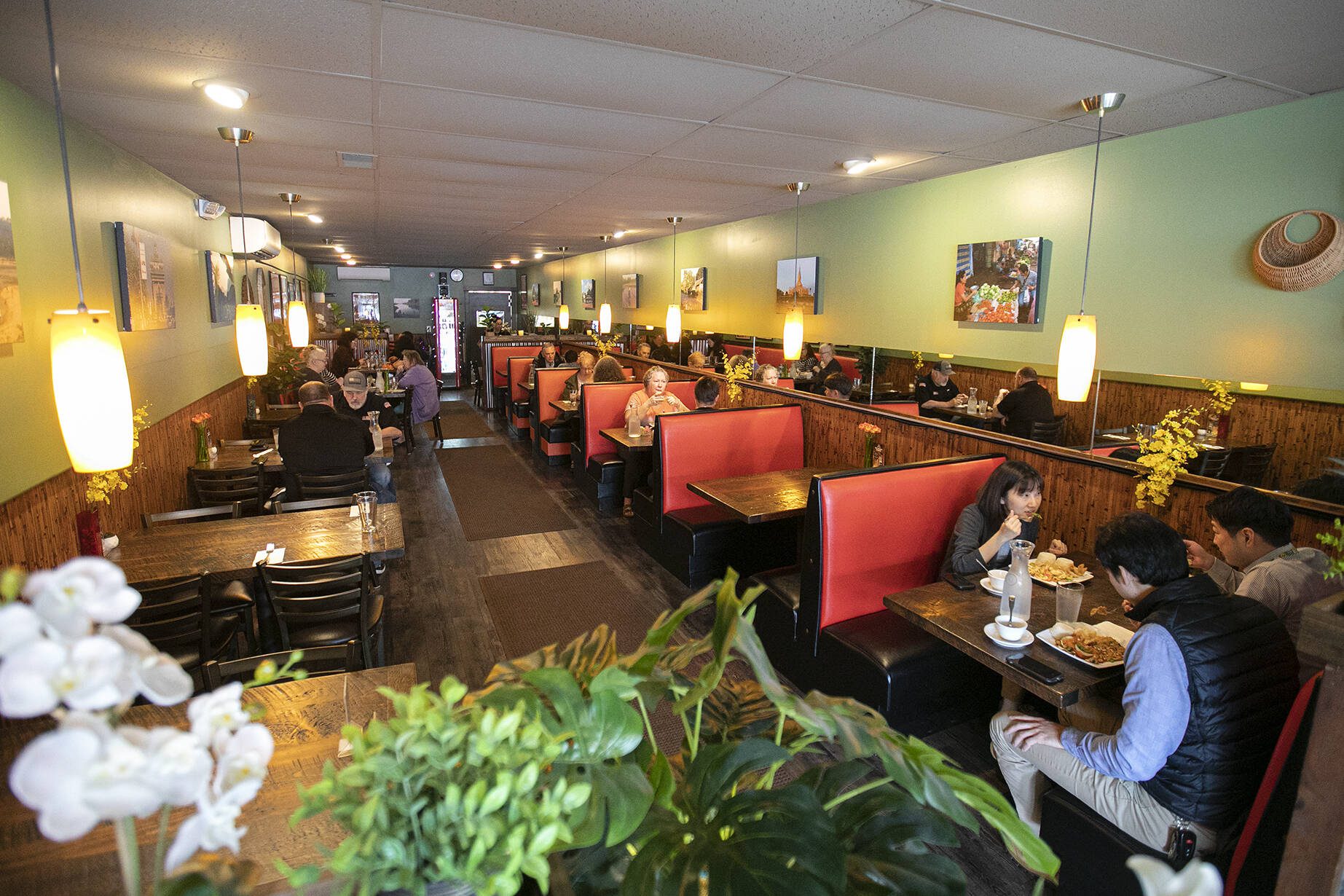 The interior of Thai on Main Street Wednesday, April 20, 2022, in Monroe, Washington. (Ryan Berry / The Herald)