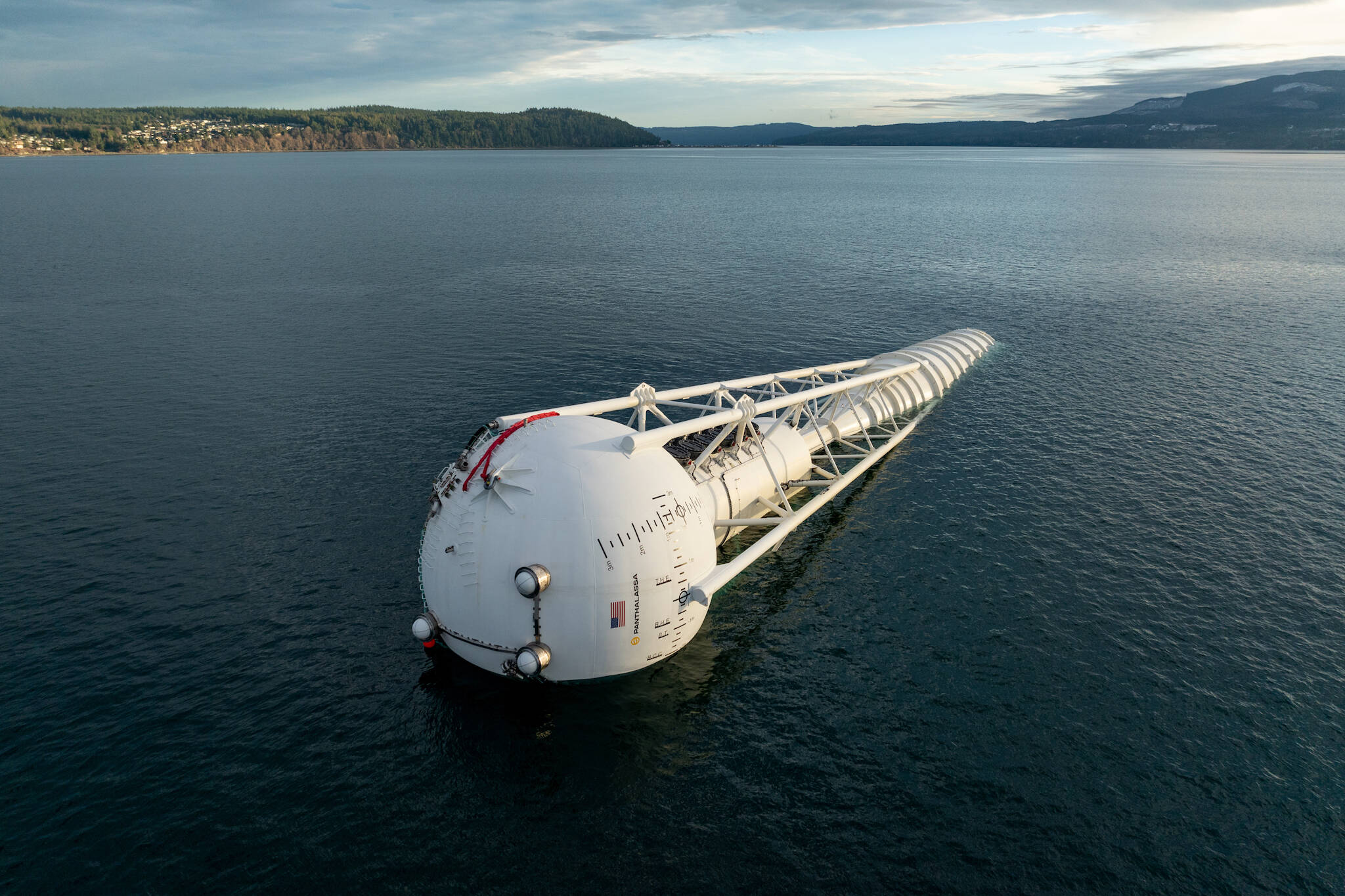 Ocean-2 is a 200-foot prototype for a renewable energy capture buoy made by Panthalassa, an Oregon startup. (Photo provided by Panthalassa)