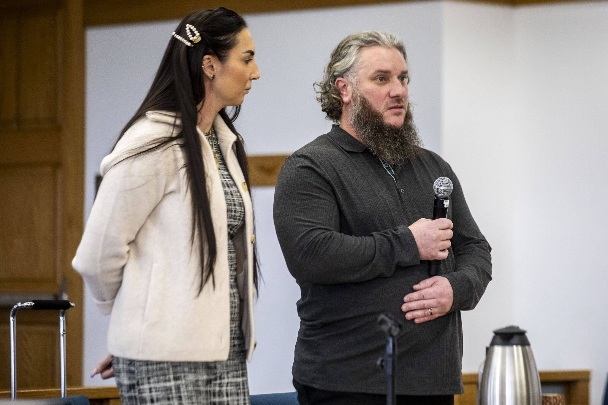 Patrick Kunz speaks during his sentencing on Thursday, Feb. 29, 2024, at Snohomish County Superior Court in Everett, Washington.(Annie Barker / The Herald)