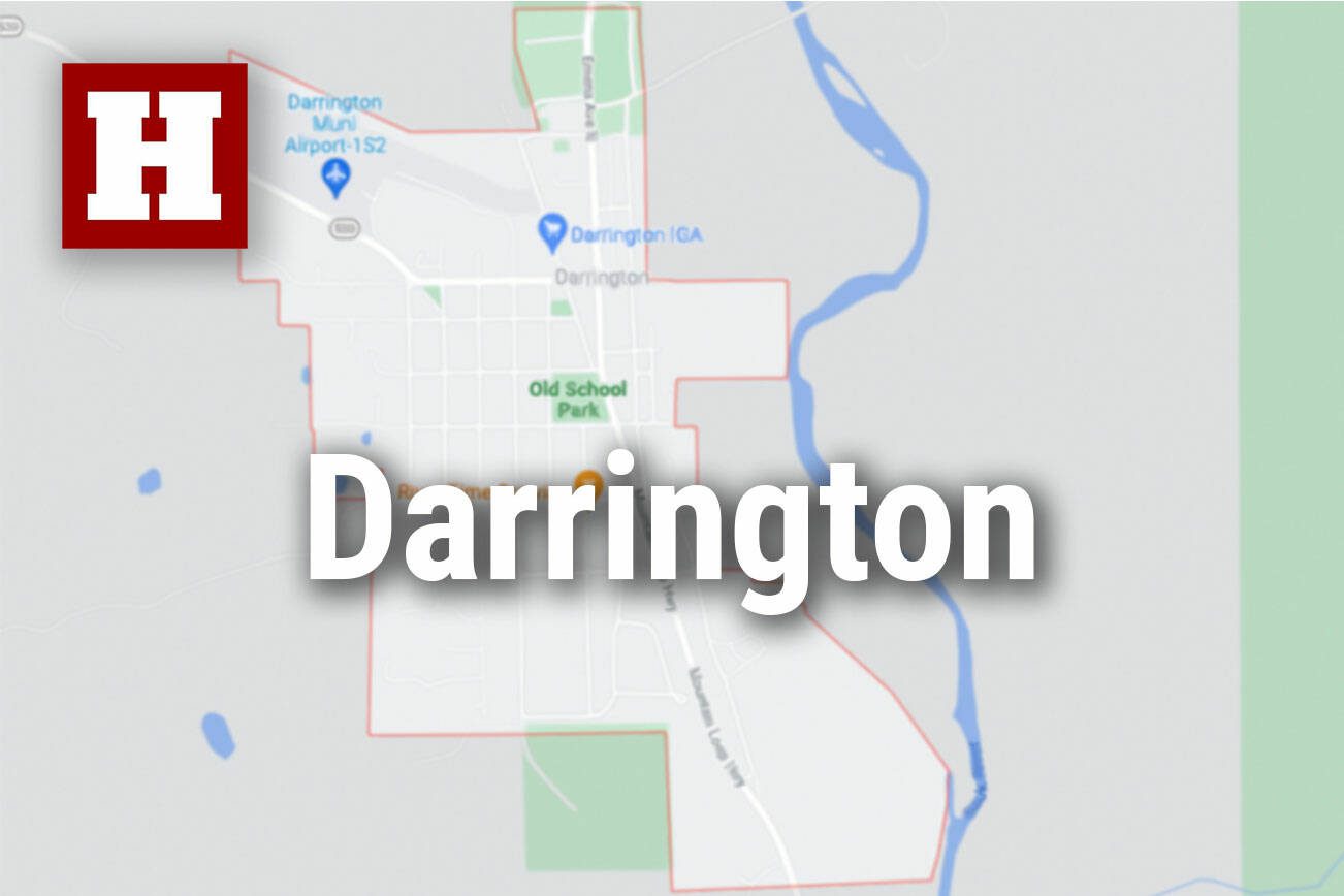 Logo for news use featuring the municipality of Darrington in Snohomish County, Washington. 220118