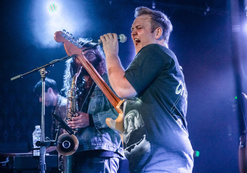 Jared Squires of Cytrus sings during a headlining show at Madame Lou’s on Friday, Dec. 29, 2023 in Seattle, Washington. (Olivia Vanni / The Herald)
