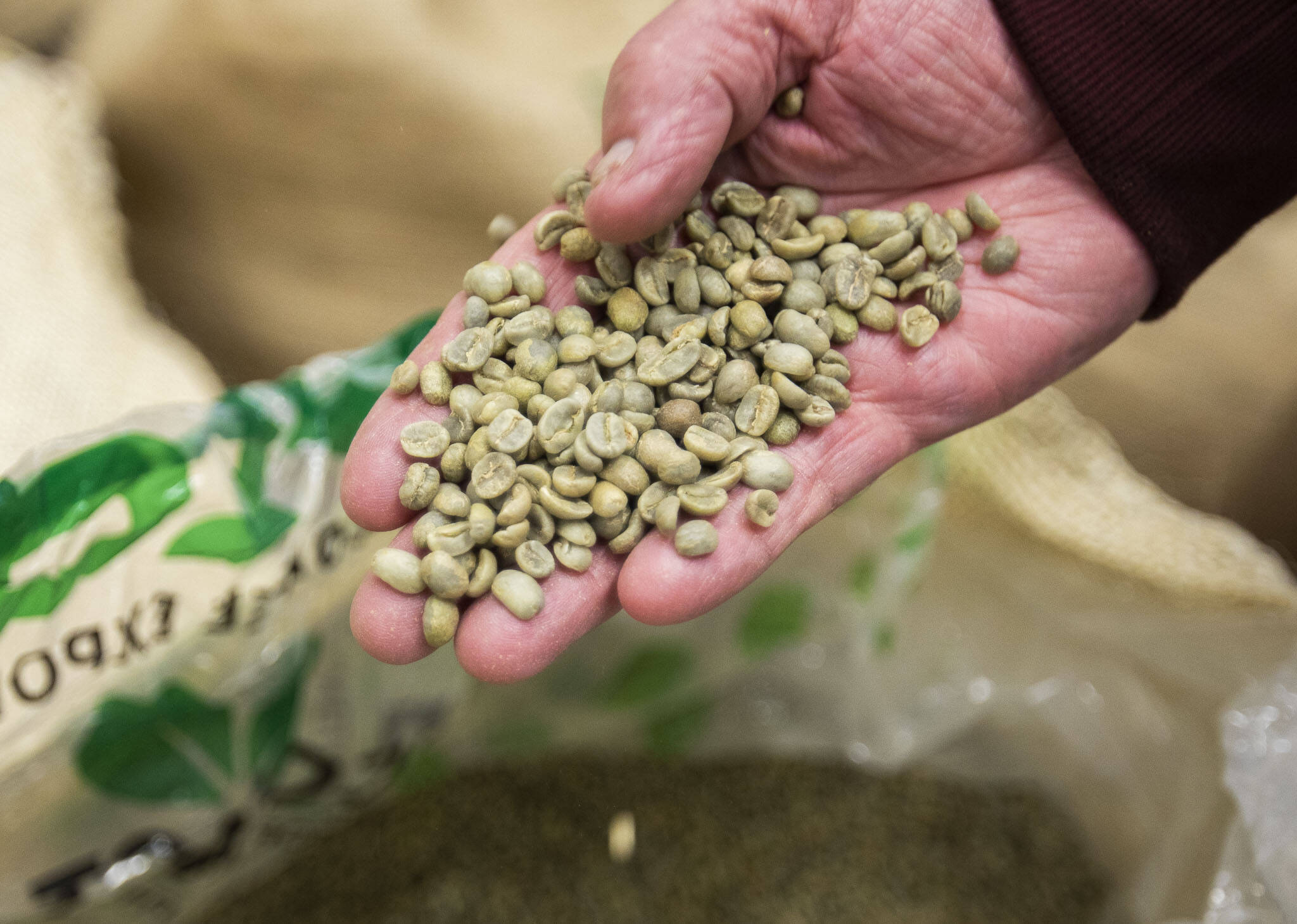 Fresh coffee beans at Vista Clara Coffee on Tuesday, Jan. 9, 2024 in Snohomish, Washington. (Olivia Vanni / The Herald)