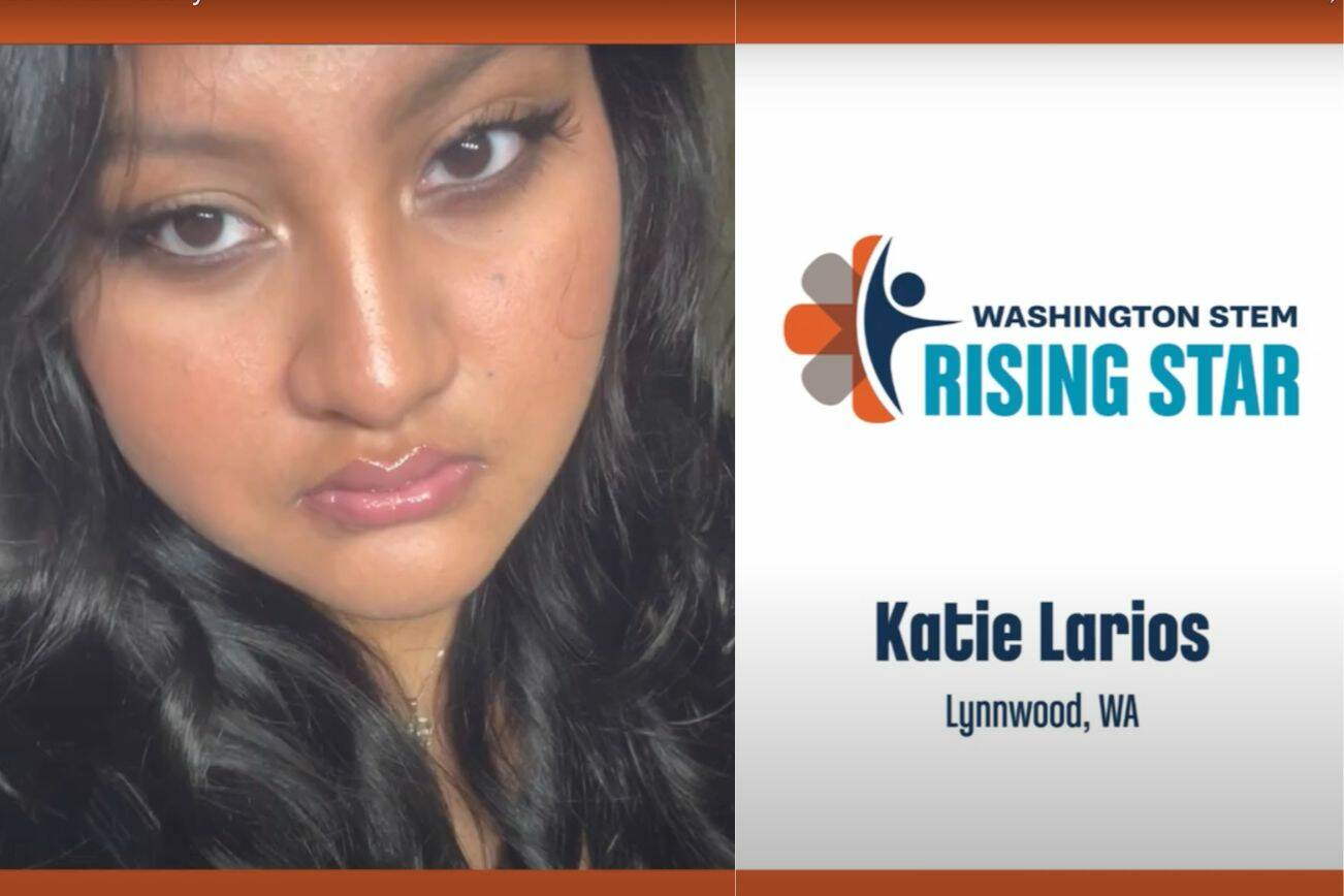 Photo provided by 
Economic Alliance
Economic Alliance presented one of the Washington Rising Stem Awards to Katie Larios, a senior at Mountlake Terrace High School.