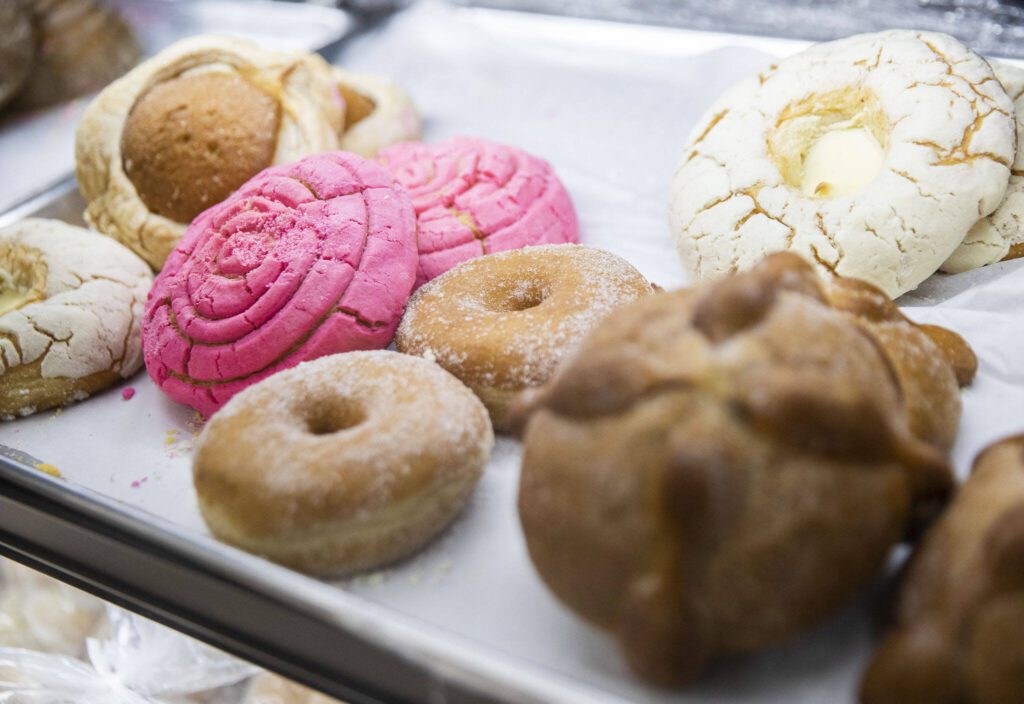 A variety of sweet baked goods are available at Dulceria El Chavito on Wednesday, Feb. 14, 2024 in Lynnwood, Washington. (Olivia Vanni / The Herald)
