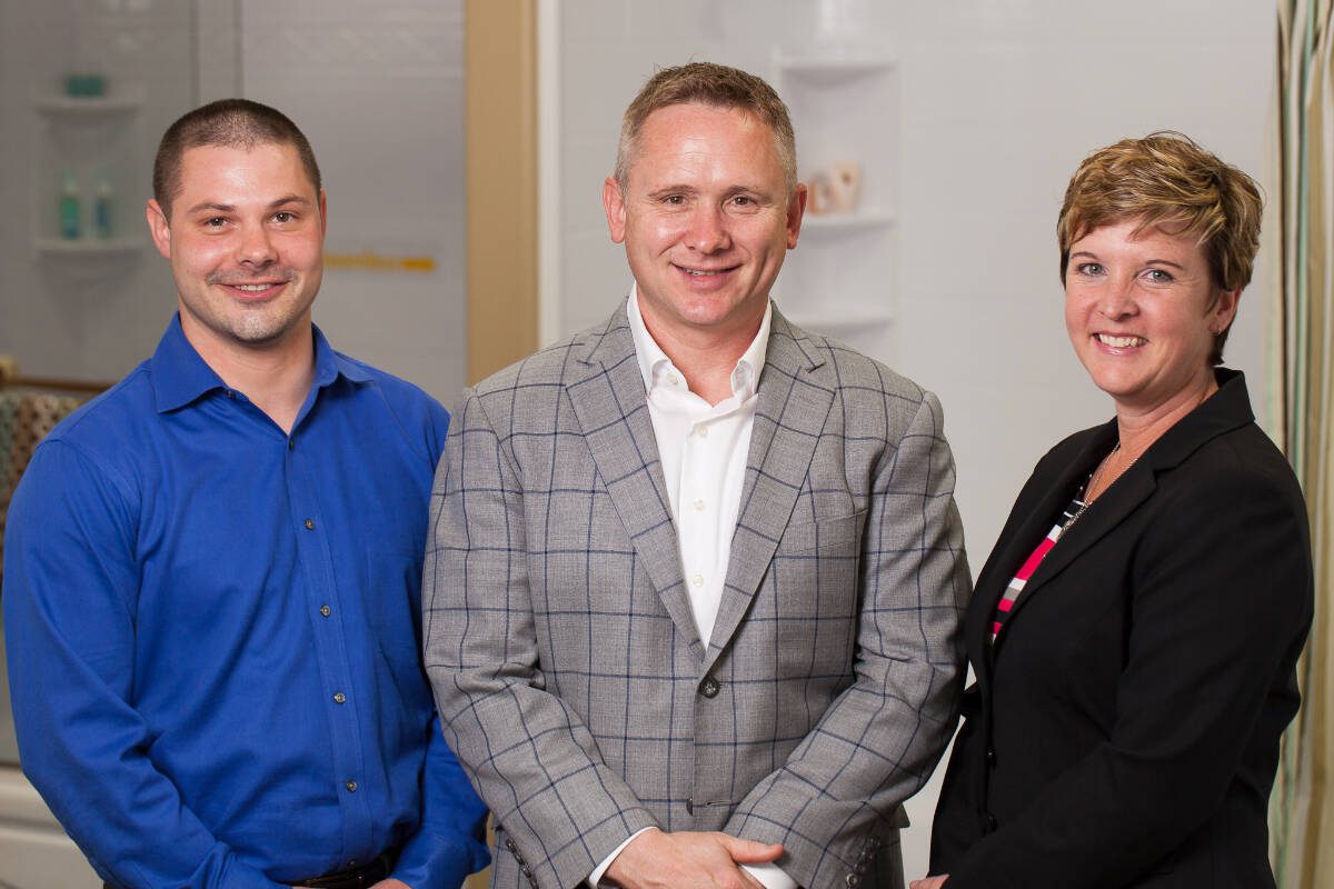 Meet the BathFitter NW team! Left to right: Manager, Trey Provident, President, Cam Bedry, Manager, Kristin Glavin.