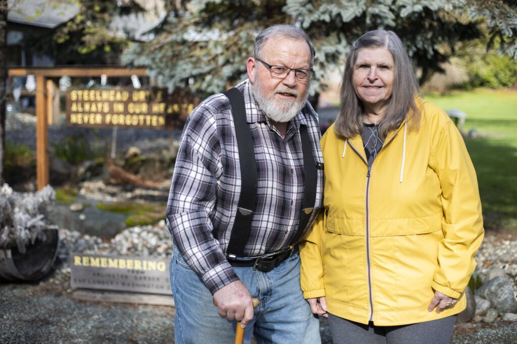 Ron and Gail Thompson at their home on Monday, March 4, 2024 in Oso, Washington. (Olivia Vanni / The Herald)
