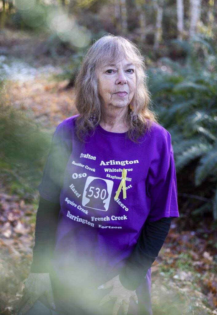 Oso resident Marla Skaglund at her home on Monday, March 4, 2024 in Oso, Washington. (Olivia Vanni / The Herald)
