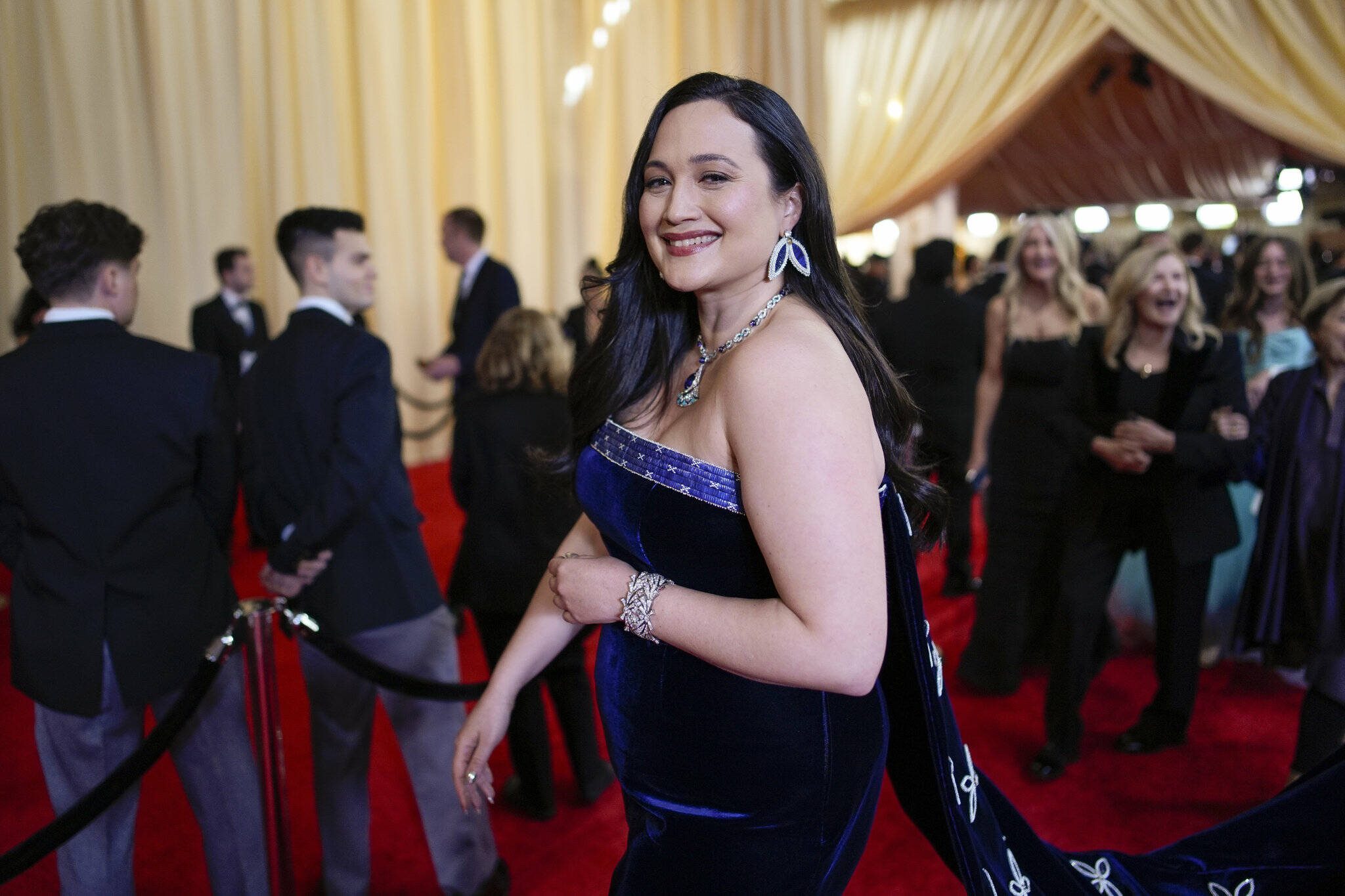 Lily Gladstone arrives at the Oscars on Sunday in Los Angeles. (Associated Press)