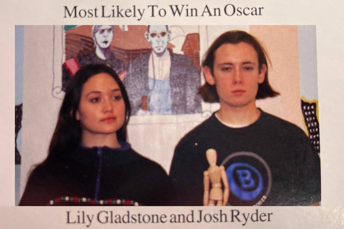 Lily Gladstone and Josh Ryder in 2004 Mountlake Terrace High School yearbook photo as "Most Likely to Win an Oscar." (Submitted photo)