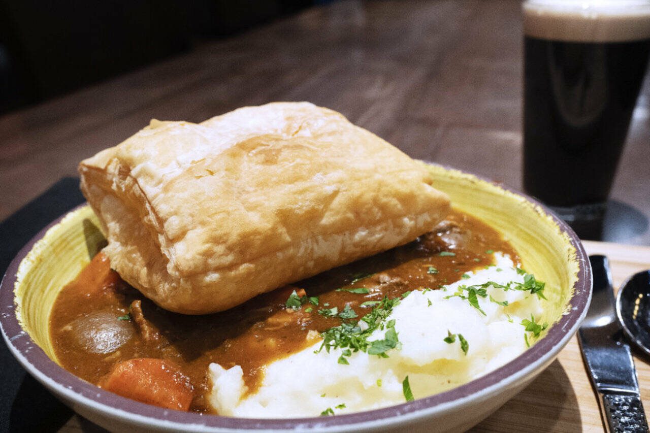 Irish Guinness stew with mashed potatoes, soda bread and — of course — a pint of Guinness. (Quil Ceda Creek Casino)