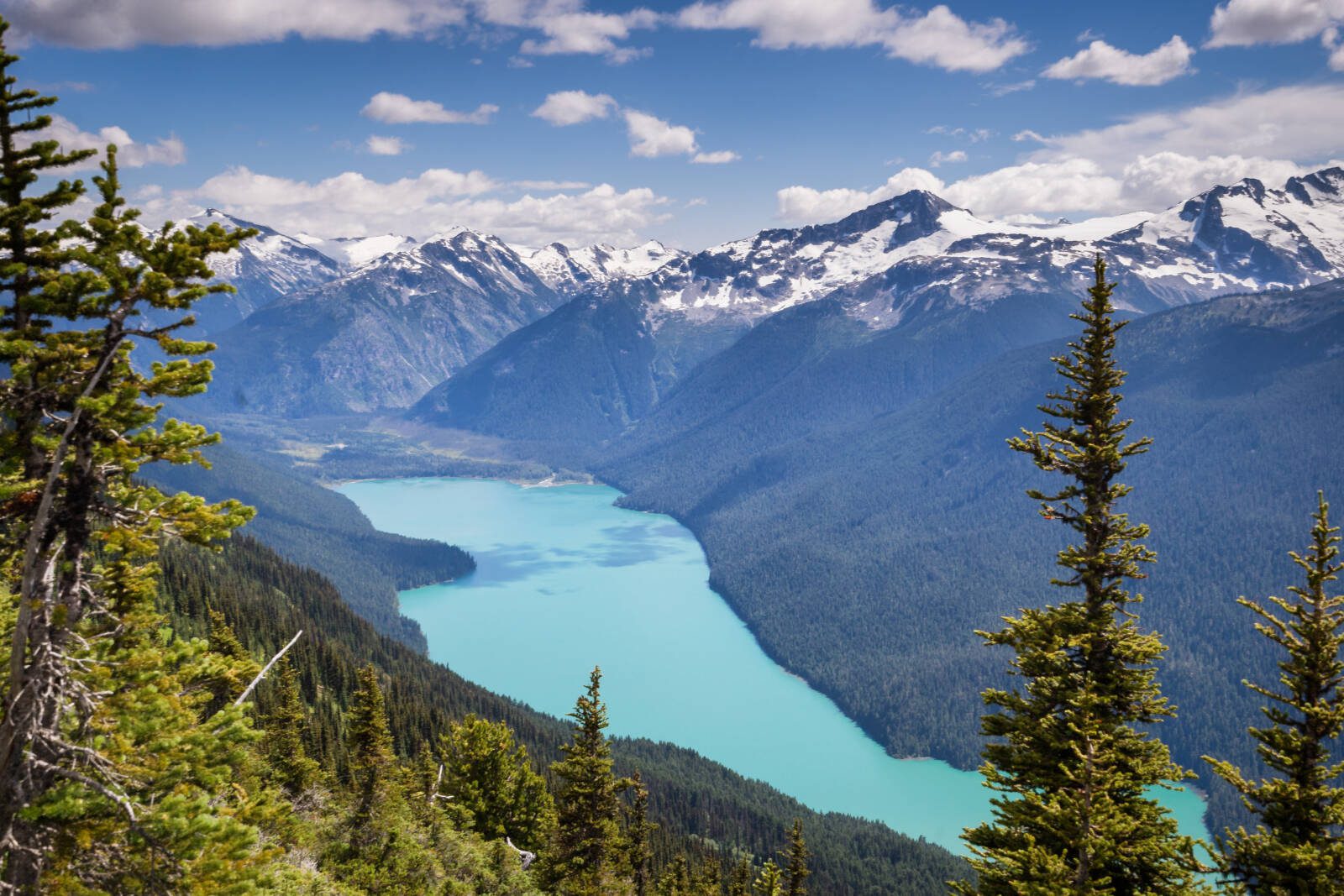 View of Cheakamus Lake from Blackcomb Mountain, Whistler.