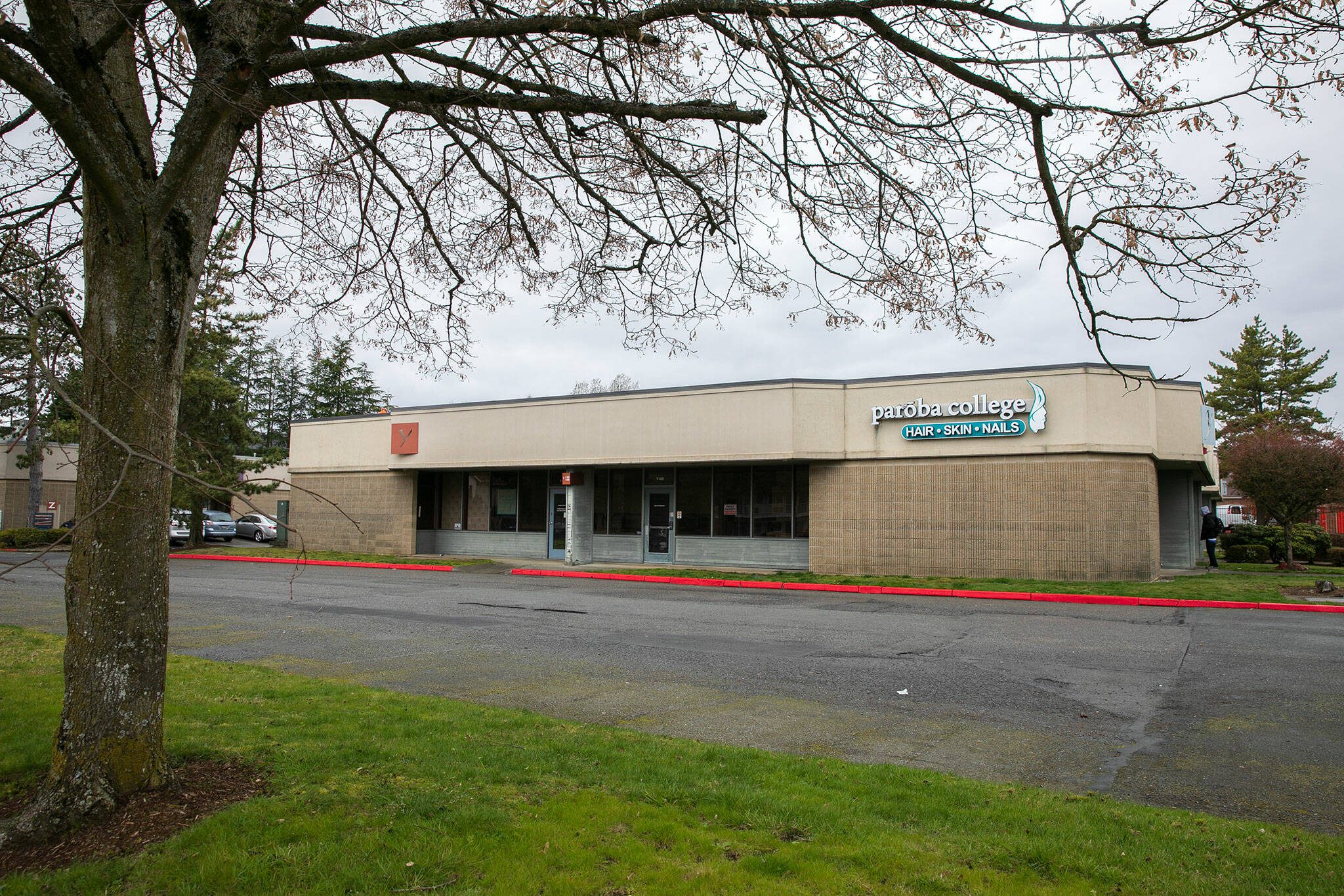The former site of Paroba College of Cosmetology is seen Monday, March 25, 2024, in Everett, Washington. The site is slated to become a home to Latino Educational Training Institute. (Ryan Berry / The Herald)