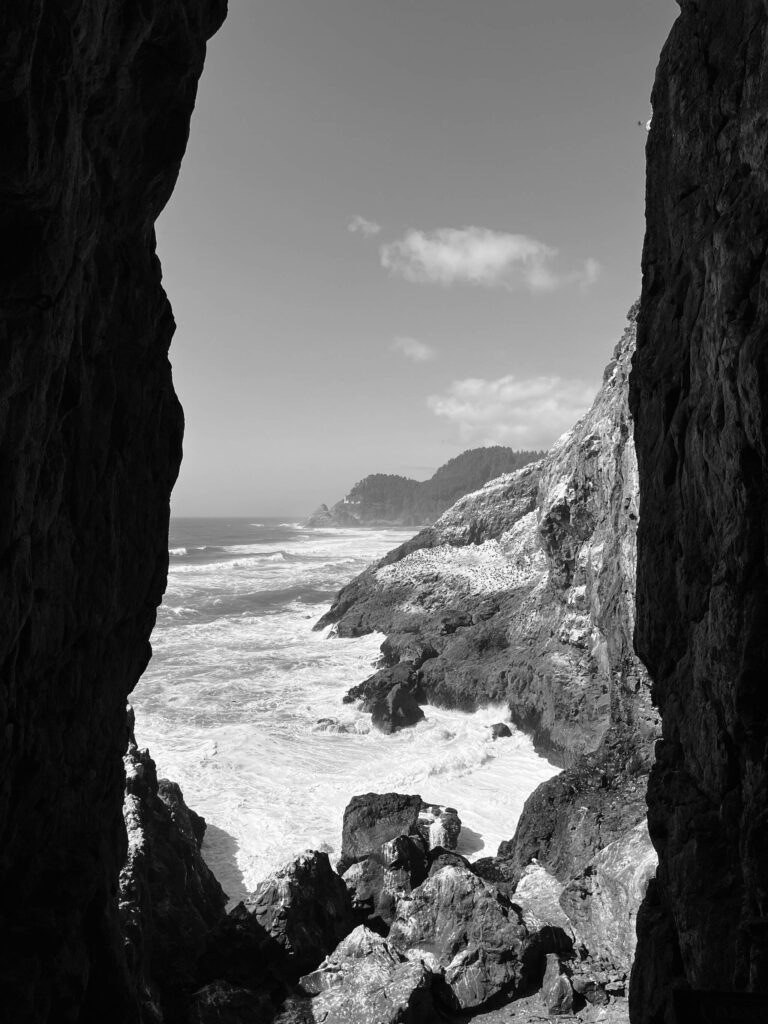 “In the Cave” by Emma Chmil, Glacier Peak High School, won third place in the 9th and 10th grade age group in the Black and White Photography Contest at Schack Art Center.
