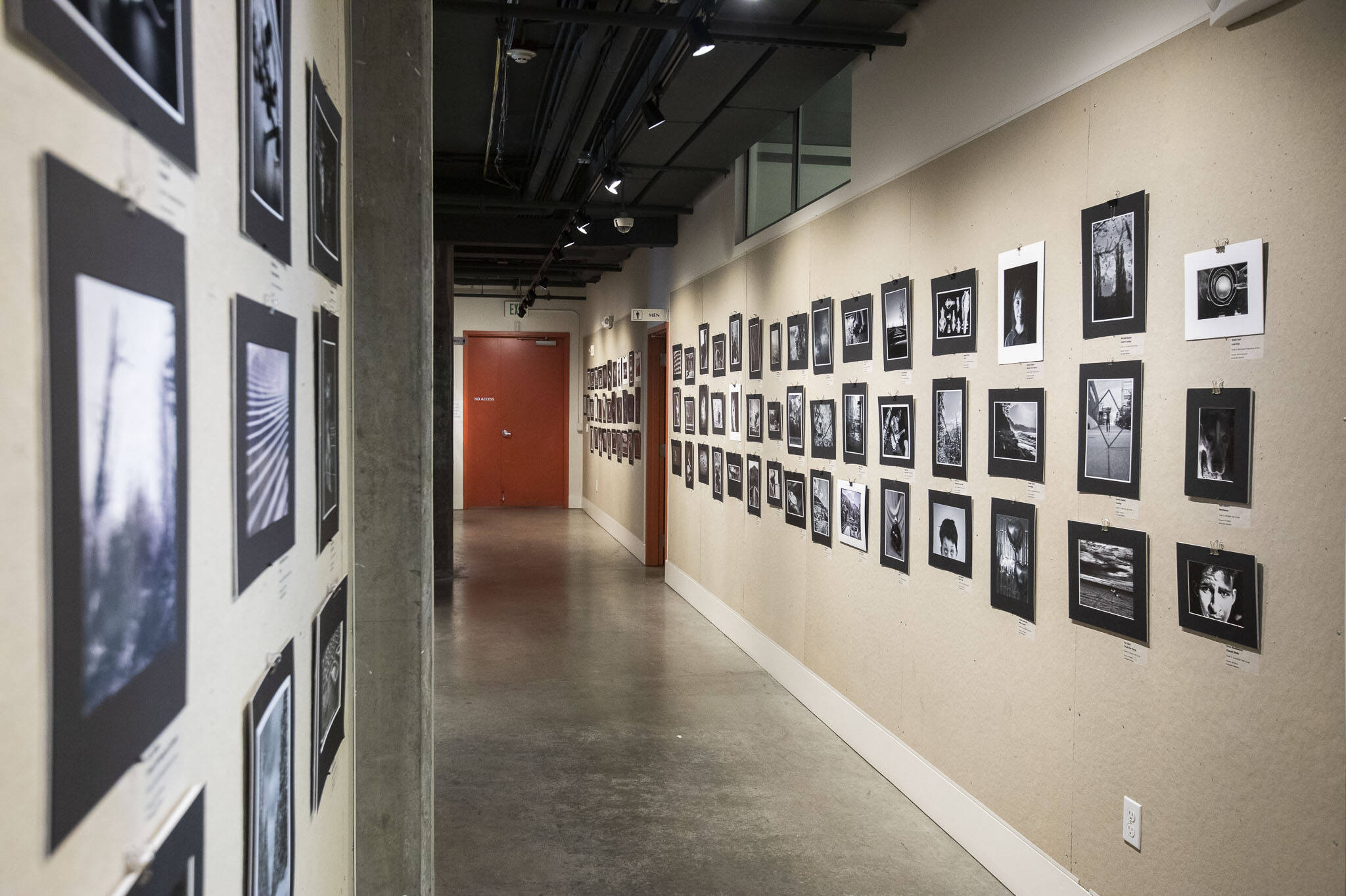 Photographs in the annual student Black and White Photography Contest on display at the Schack Art Center on Thursday, April 18, 2024 in Everett, Washington. (Olivia Vanni / The Herald)